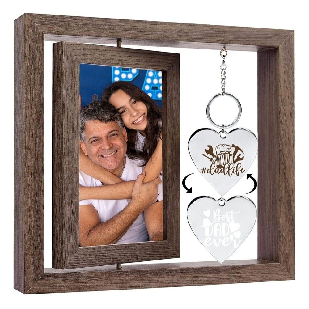 Dad Life Picture Frame And Key Chain. Gifts for Dad from Daughter Son,Dad gifts